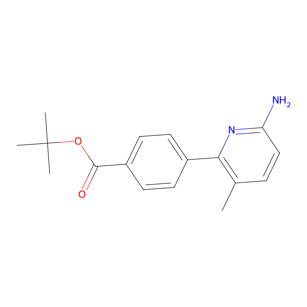 Tert-butyl 4-(6-amino-3-methylpyridin-2-YL)benzoate molecular structure, CAS 2068725-11-9