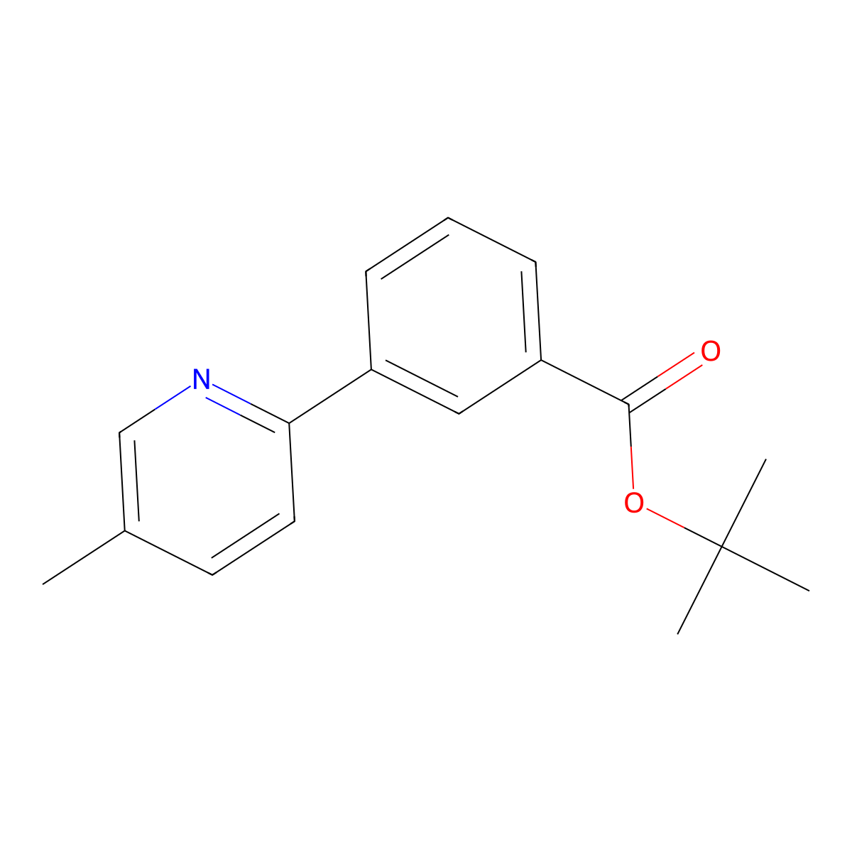Tert-butyl 3-(5-methylpyridin-2-YL)benzoate molecular structure, CAS 2068725-13-1