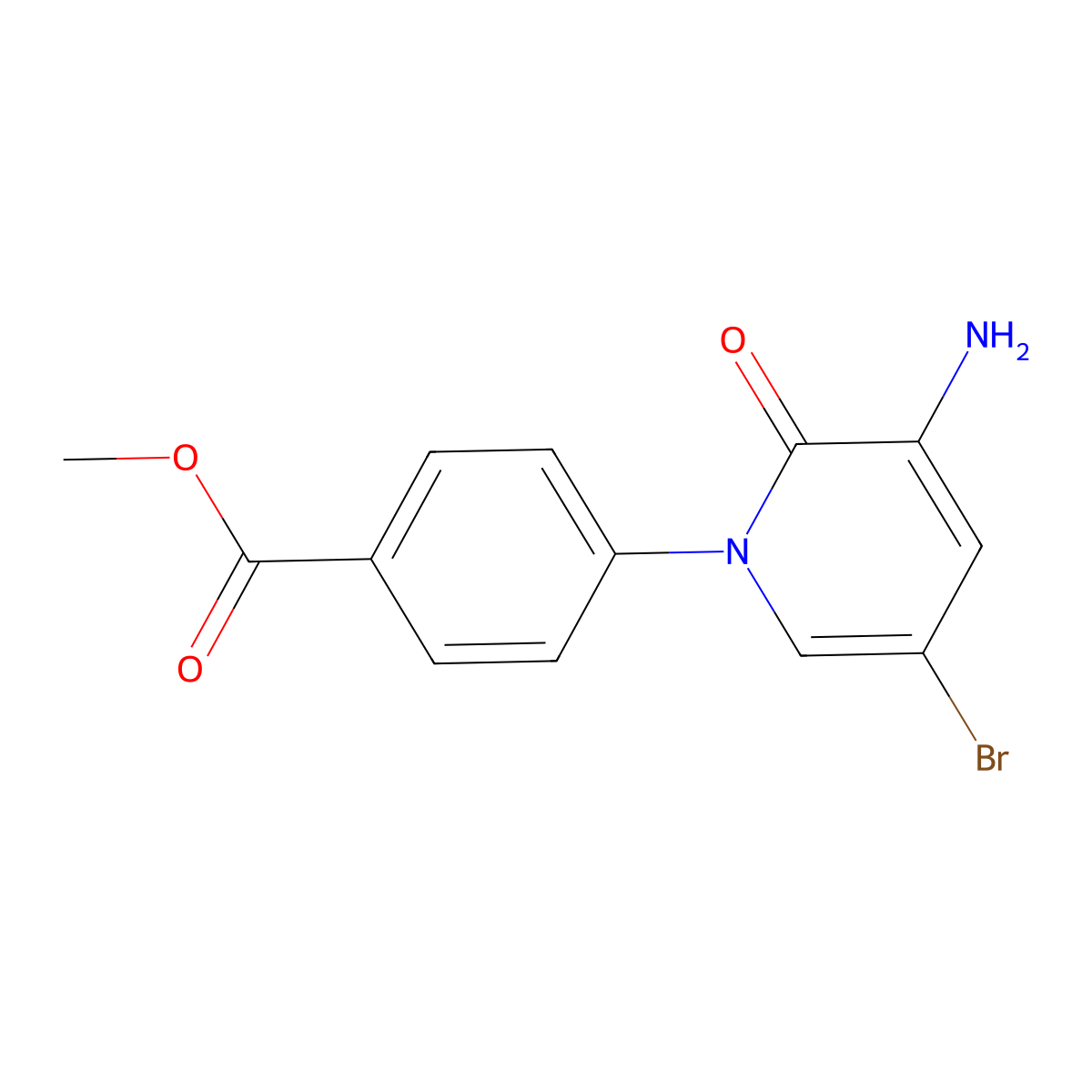 Methyl 4-(3-amino-5-bromo-2-oxopyridin-1(2H)-YL)benzoate molecular structure, CAS 2068725-32-4