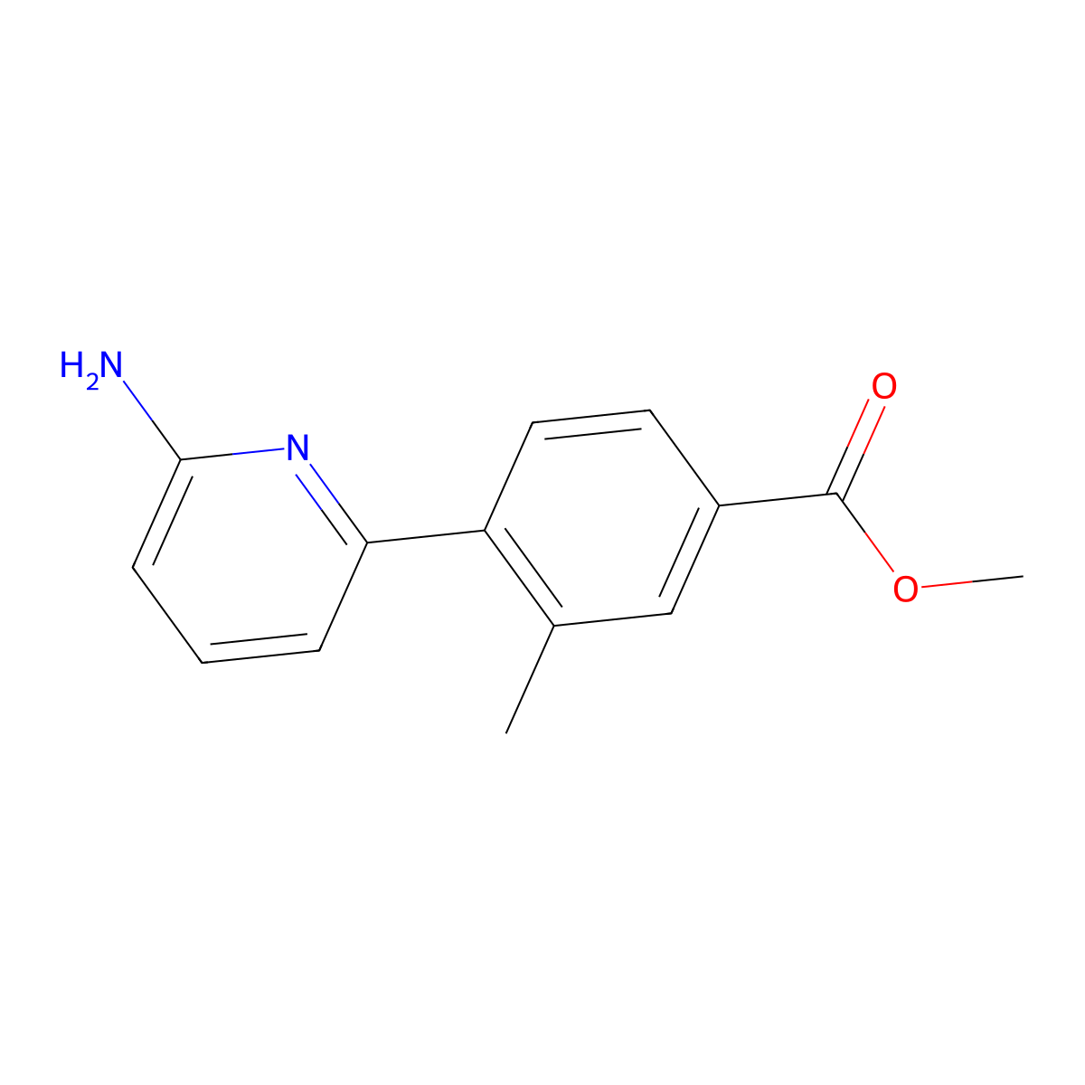 Methyl 4-(6-aminopyridin-2-YL)-3-methylbenzoate molecular structure, CAS 2068725-45-9