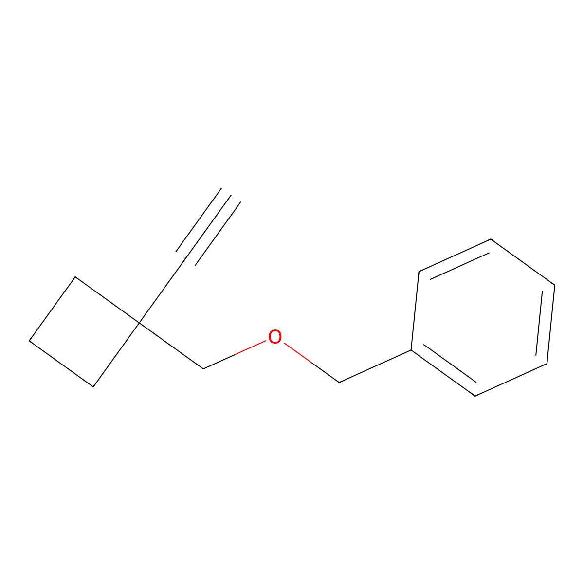 (((1-Ethynylcyclobutyl)methoxy)methyl)benzene molecular structure, CAS 2068725-66-4