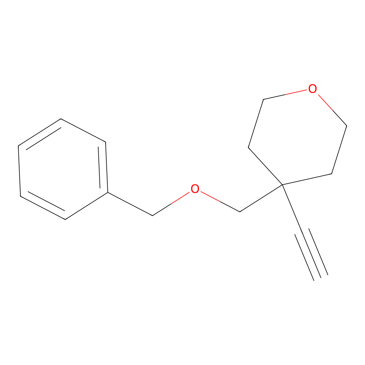 4-((Benzyloxy)methyl)-4-ethynyltetrahydro-2H-pyran molecular structure, CAS 2068726-51-0
