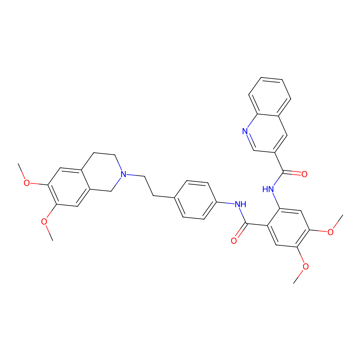 Tariquidar molecular structure, CAS 206873-63-4