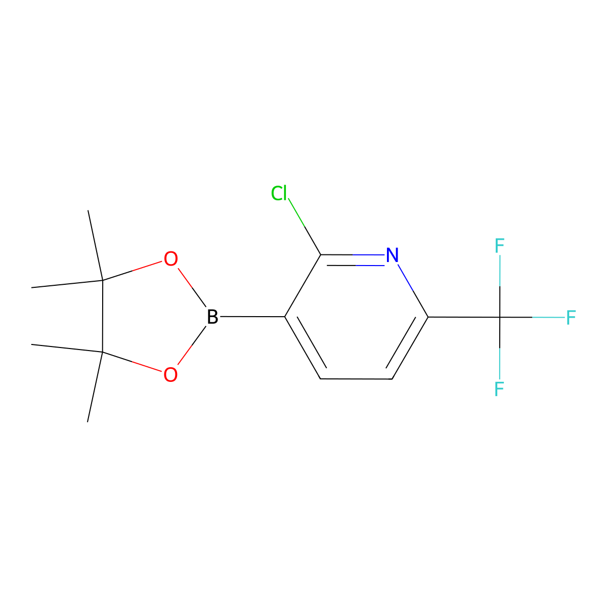 2-Chloro-3-(4,4,5,5-tetramethyl-1,3,2-dioxaborolan-2-yl)-6-(trifluoromethyl)pyridine molecular structure, CAS 2068737-11-9