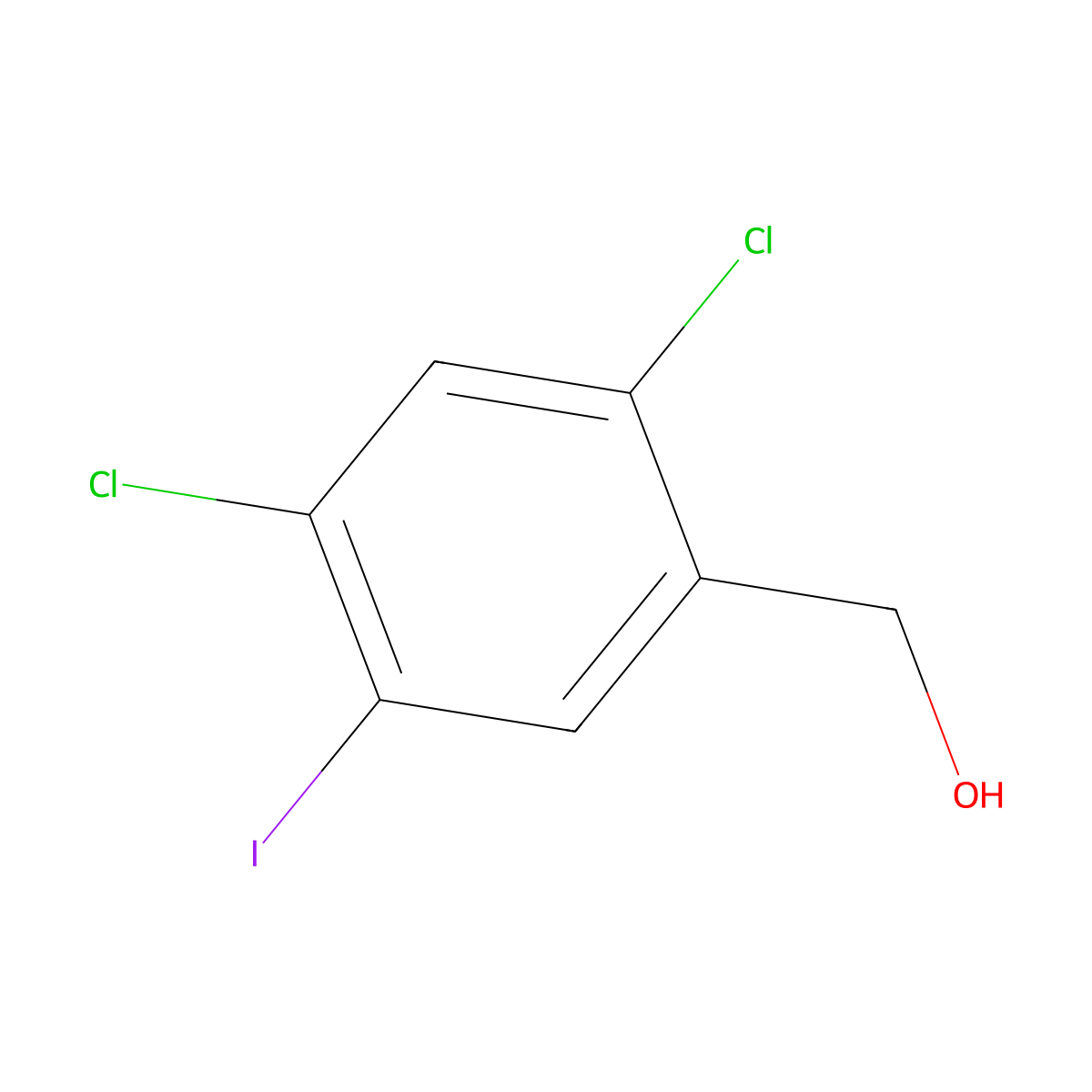 (2,4-Dichloro-5-iodophenyl)methanol molecular structure, CAS 2068789-80-8