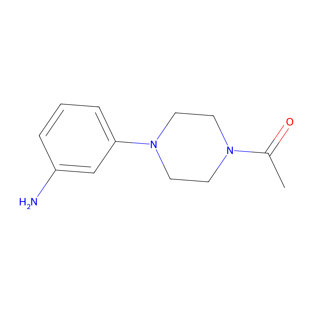 1-[4-(3-Aminophenyl)piperazin-1-yl]ethan-1-one molecular structure, CAS 206879-65-4