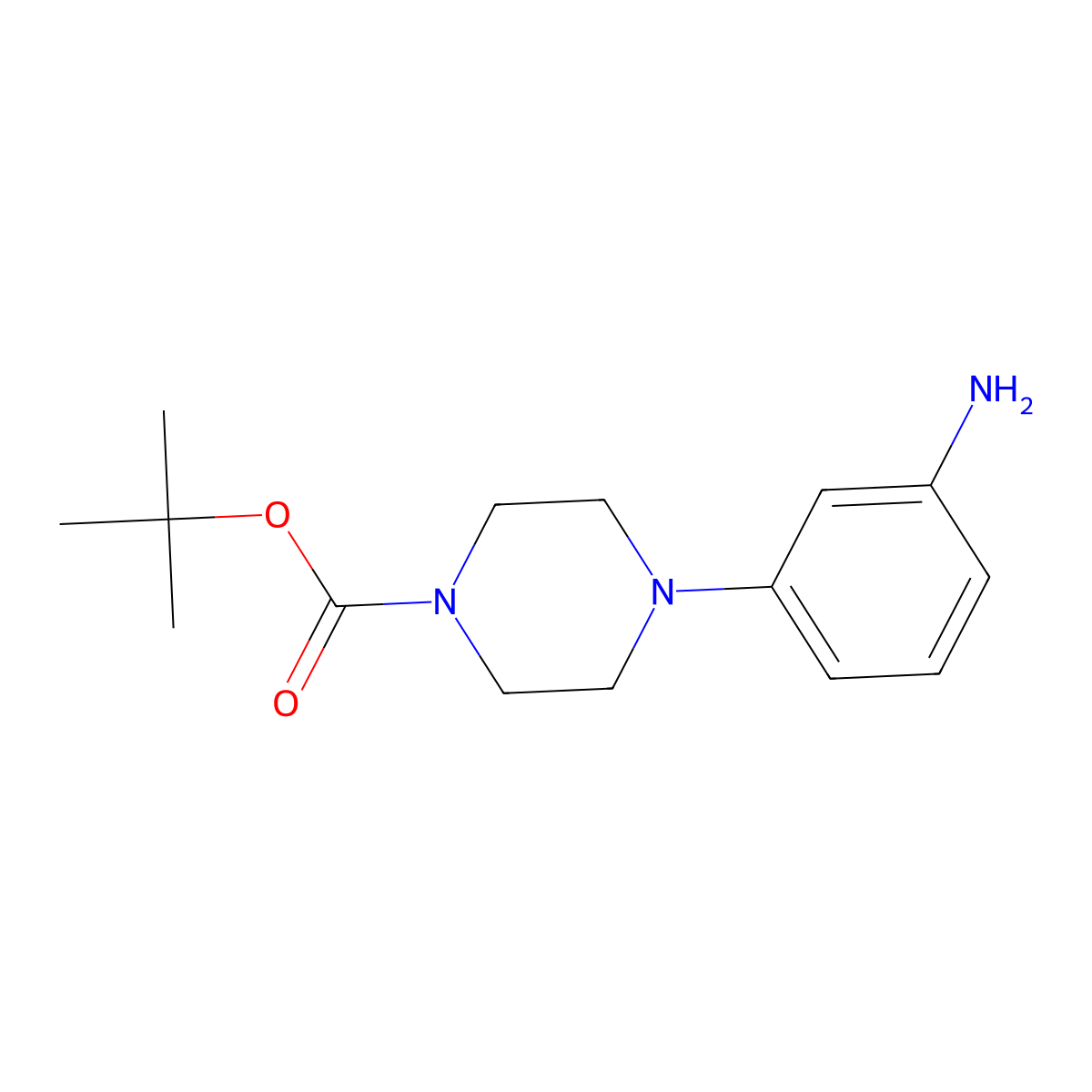 tert-Butyl 4-(3-aminophenyl)piperazine-1-carboxylate molecular structure, CAS 206879-72-3