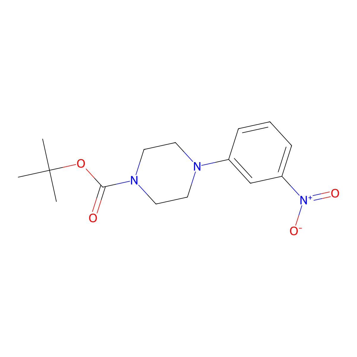 Tert-butyl 4-(3-nitrophenyl)piperazine-1-carboxylate molecular structure, CAS 206879-94-9
