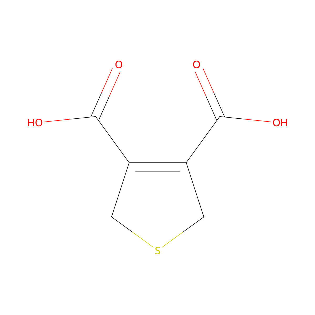 2,5-Dihydrothiophene-3,4-dicarboxylic acid molecular structure, CAS 20688-07-7