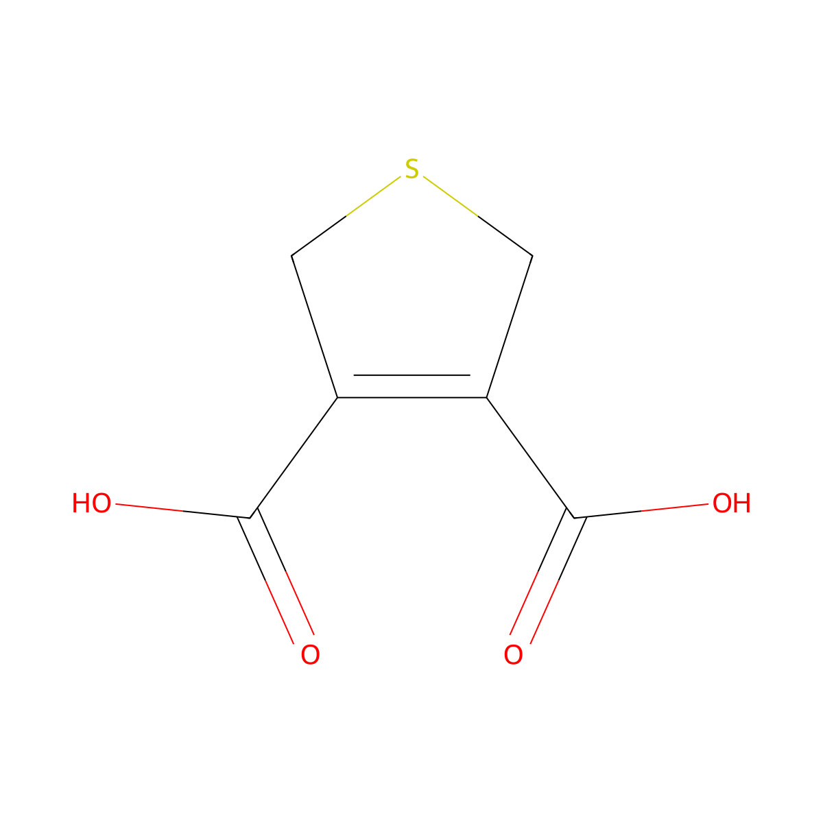 2,5-Dihydrothiophene-3,4-dicarboxylic acid molecular structure, CAS 20688-07-7
