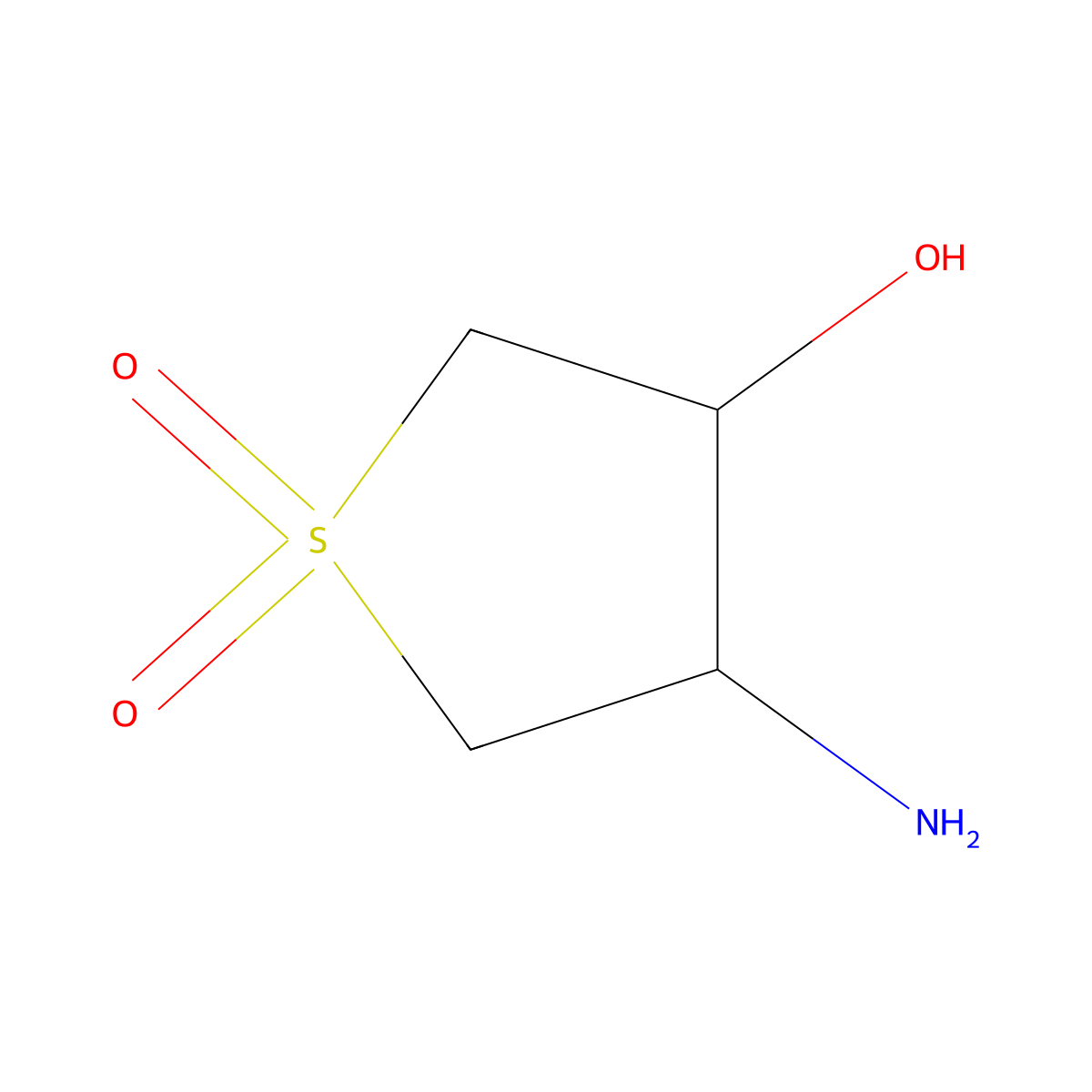 4-Aminotetrahydrothiophene-3-ol 1,1-dioxide molecular structure, CAS 20688-37-3