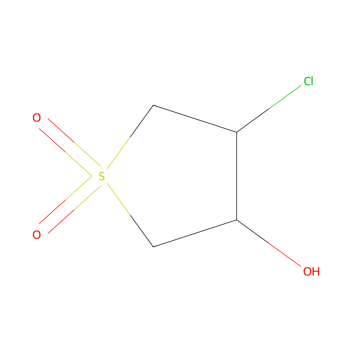 Thiophene-3-ol, 4-chlorotetrahydro-, 1,1-dioxide, (3R,4S)-rel- molecular structure, CAS 20688-38-4