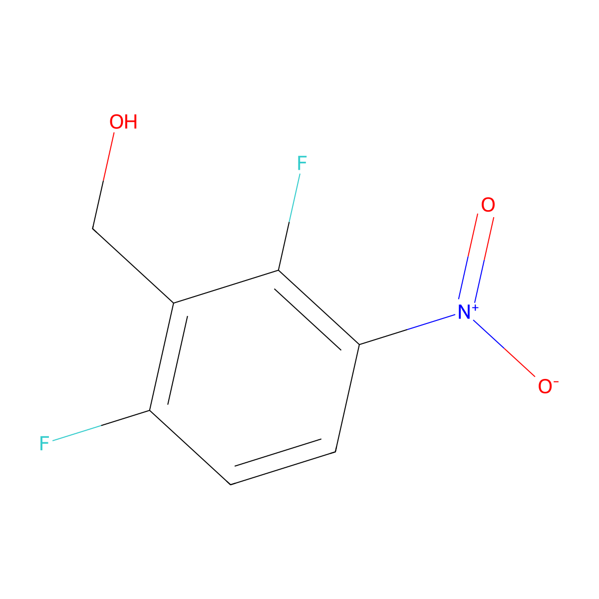 (2,6-Difluoro-3-nitrophenyl)methanol molecular structure, CAS 206884-26-6