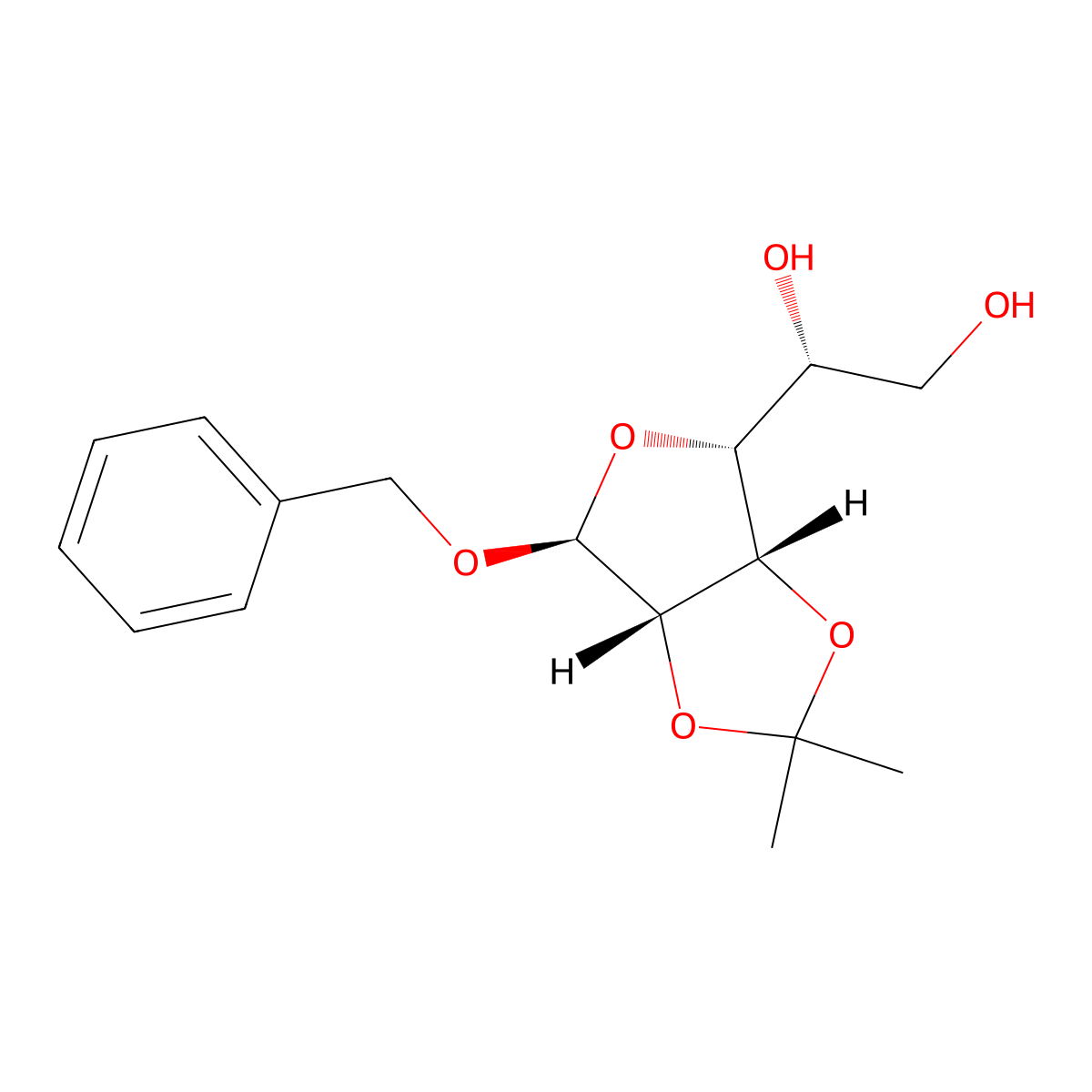 Phenylmethyl 2,3-O-(1-methylethylidene)-alpha-D-mannofuranoside molecular structure, CAS 20689-03-6