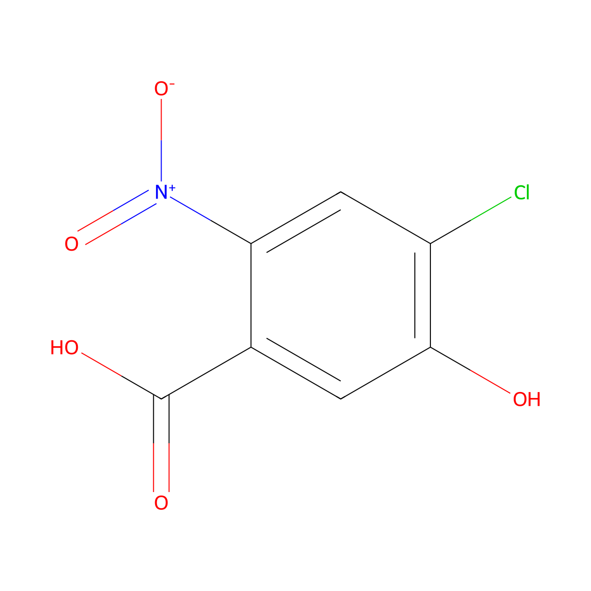 4-Chloro-5-hydroxy-2-nitrobenzoic acid molecular structure, CAS 20689-70-7