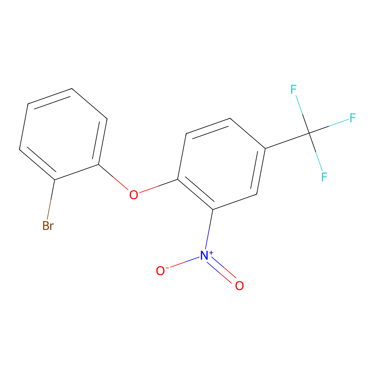 2-Bromophenyl 2-nitro-4-(trifluoromethyl)phenyl ether molecular structure, CAS 2069-14-9