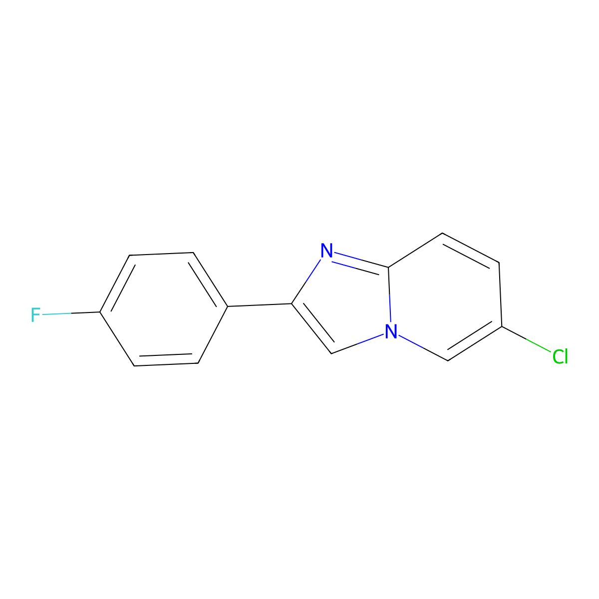 6-Chloro-2-(4-fluorophenyl)imidazo[1,2-a]pyridine molecular structure, CAS 2069-47-8
