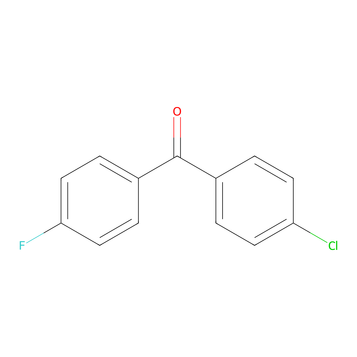 (4-Chlorophenyl)(4-fluorophenyl)methanone molecular structure, CAS 2069-48-9