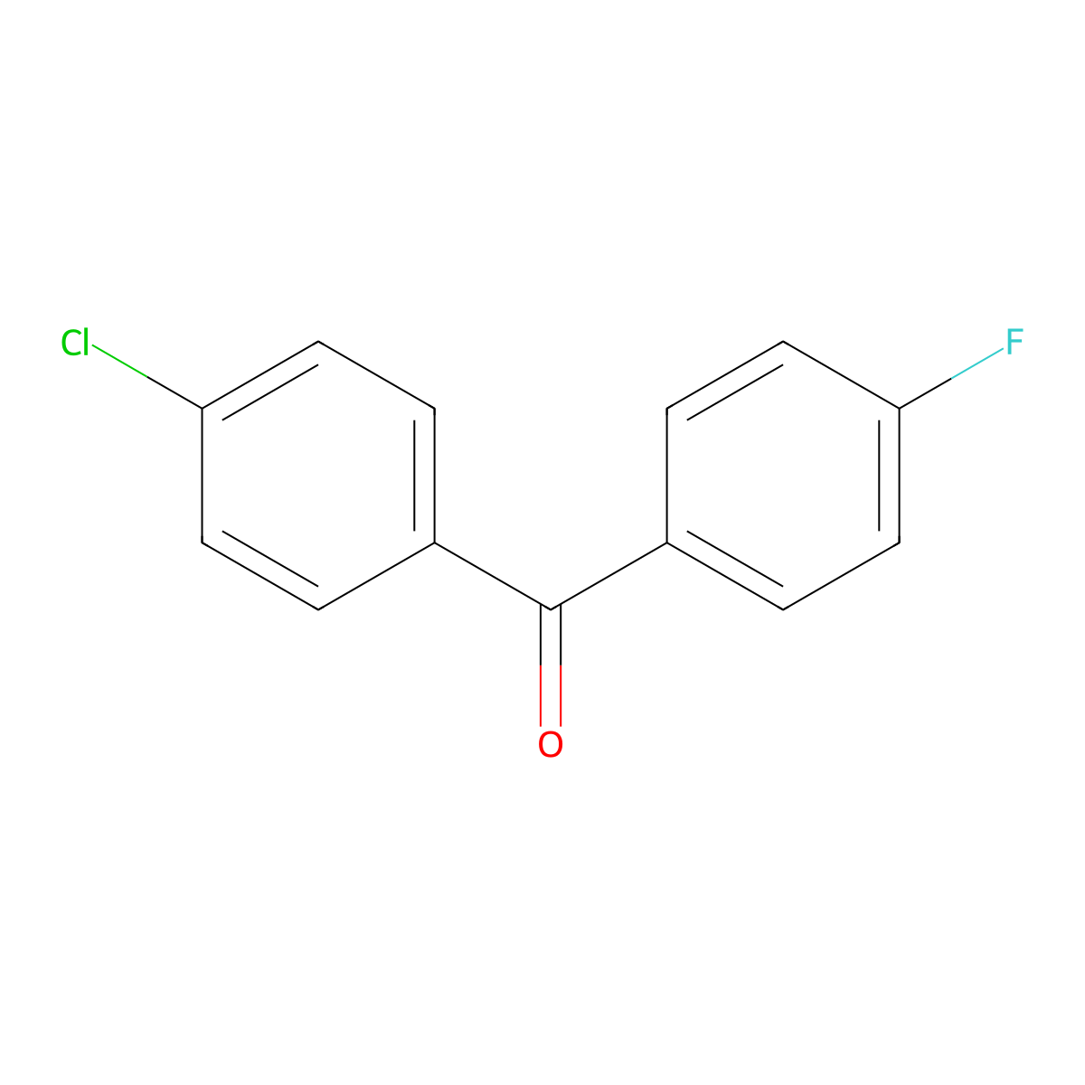 (4-Chlorophenyl)(4-fluorophenyl)methanone molecular structure, CAS 2069-48-9