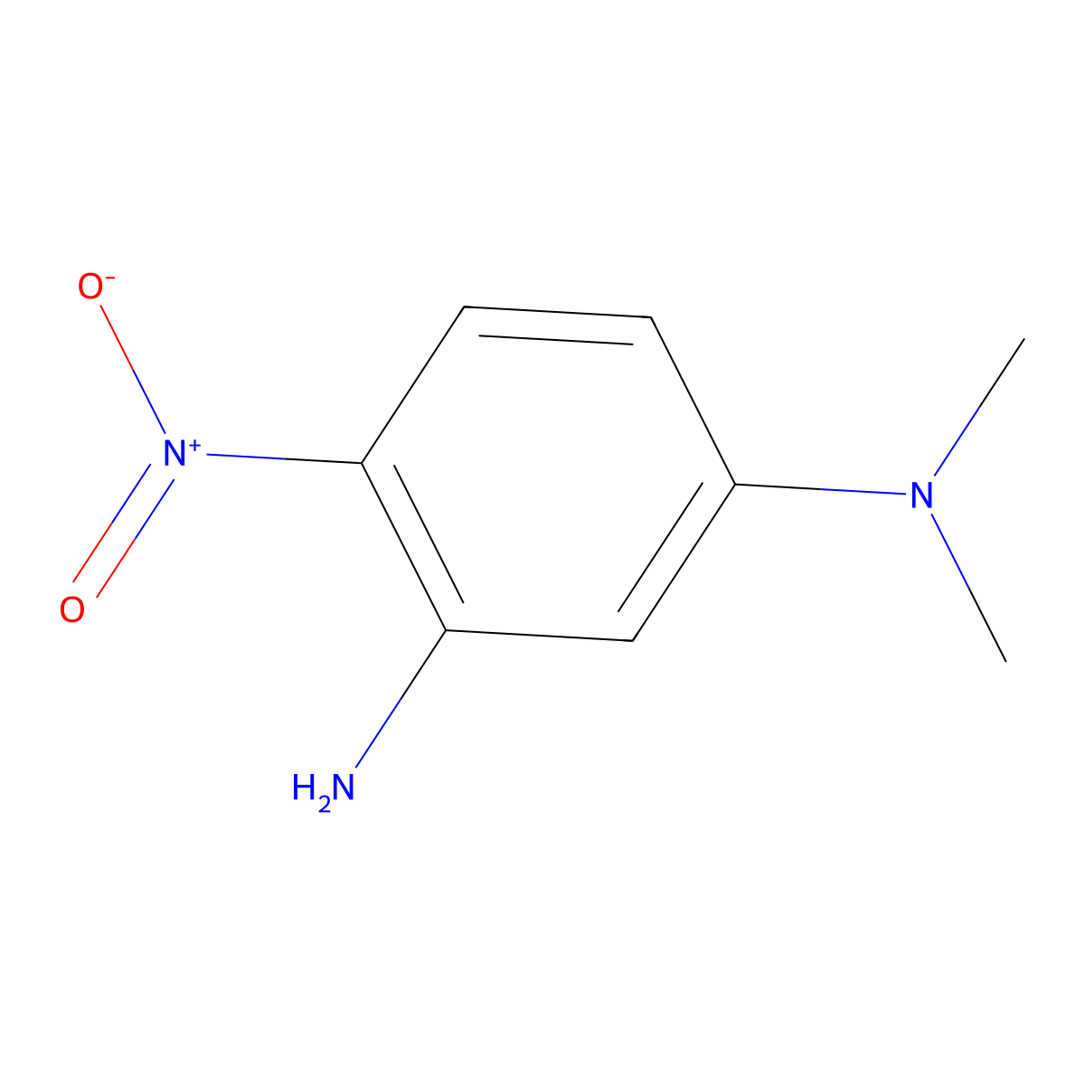 3-Amino-N,N-dimethyl-4-nitroaniline molecular structure, CAS 2069-71-8