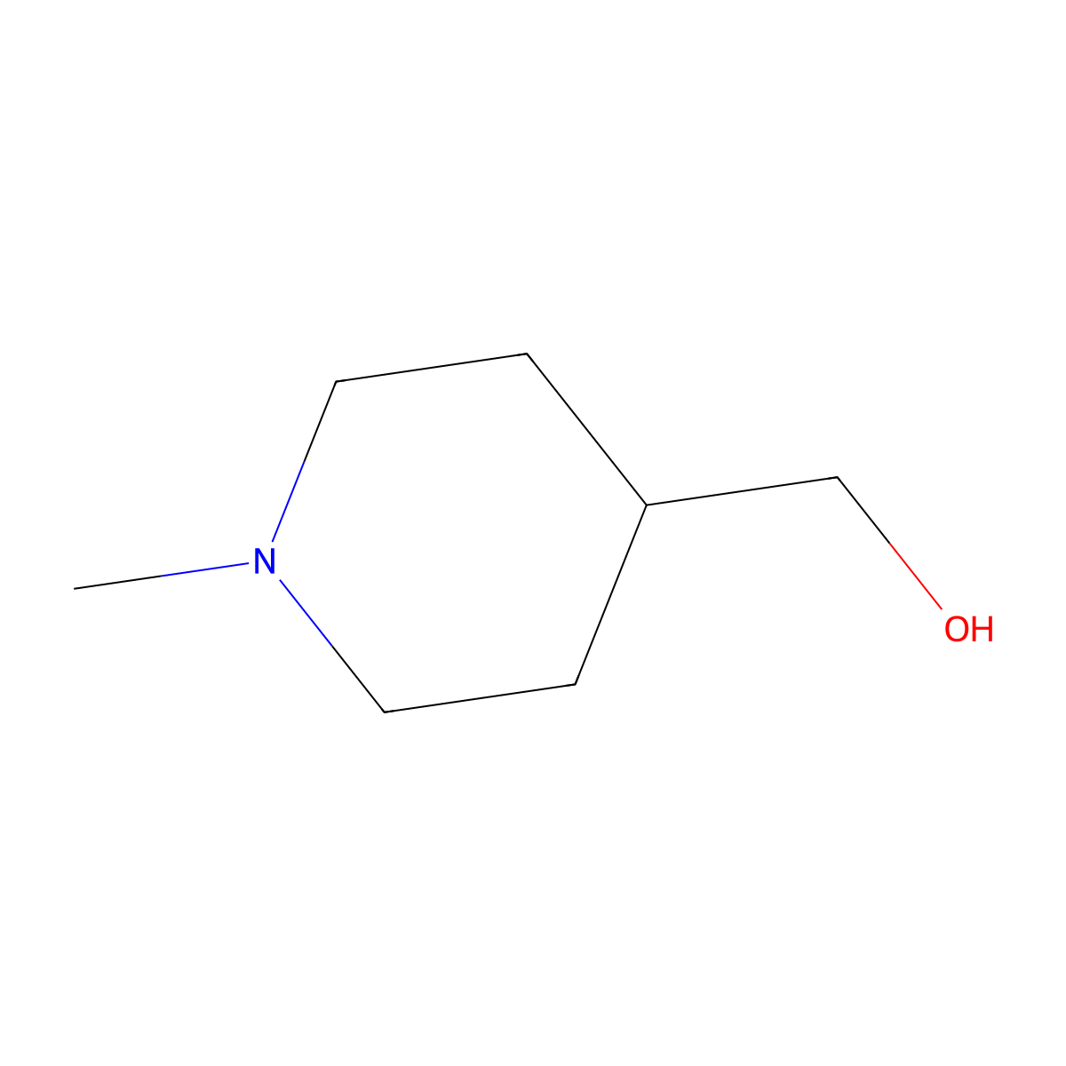 1-Methyl-4-piperidinemethanol molecular structure, CAS 20691-89-8