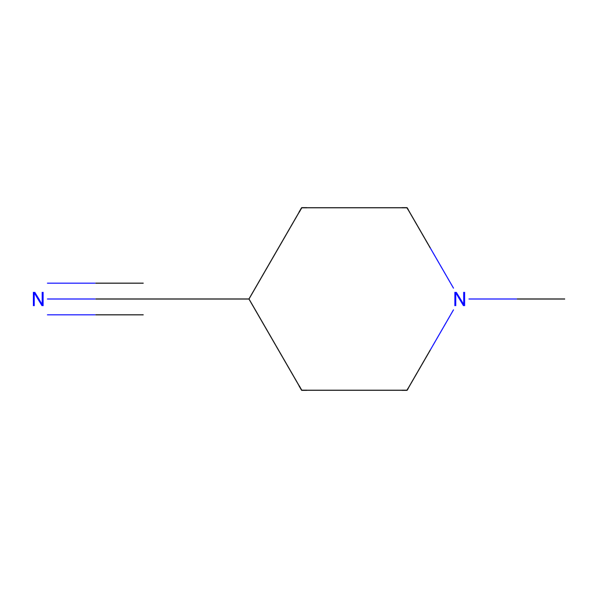 1-Methylpiperidine-4-carbonitrile molecular structure, CAS 20691-92-3