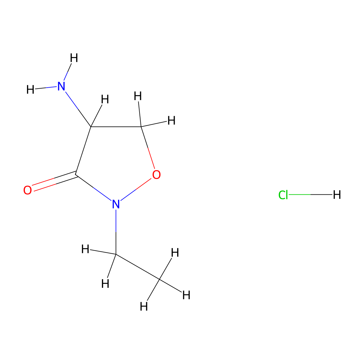 4-Amino-2-ethyl-1,2-oxazolidin-3-one hydrochloride molecular structure, CAS 2069183-10-2