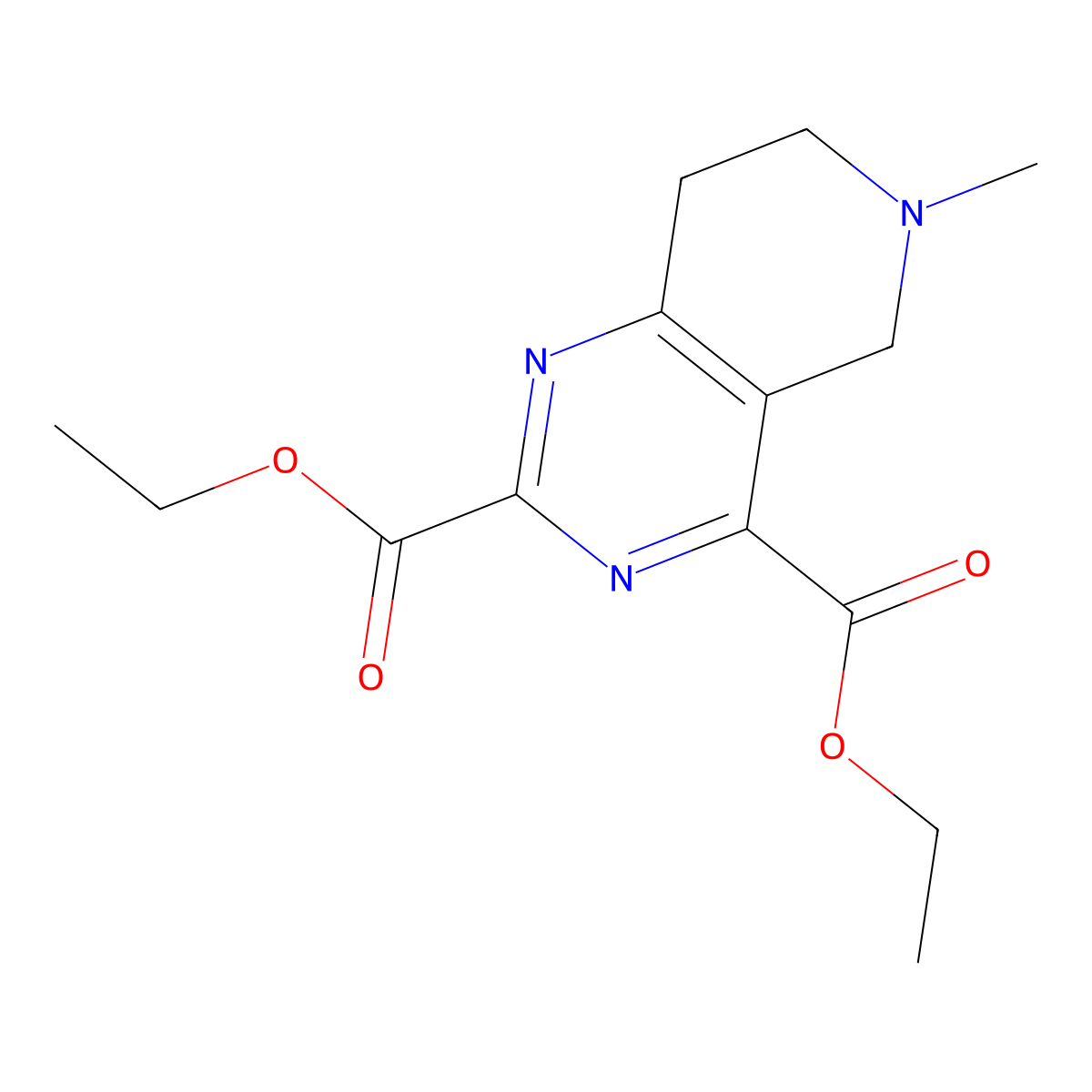 2,4-Diethyl 6-methyl-5H,6H,7H,8H-pyrido[4,3-d]pyrimidine-2,4-dicarboxylate molecular structure, CAS 2069184-18-3
