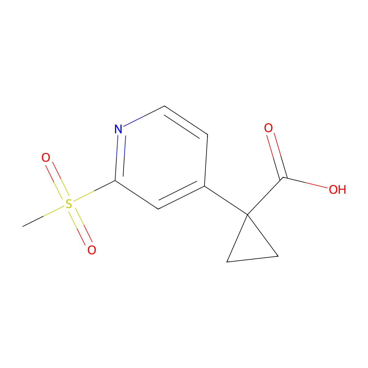 1-(2-Methanesulfonylpyridin-4-yl)cyclopropane-1-carboxylicacid molecular structure, CAS 2069251-97-2