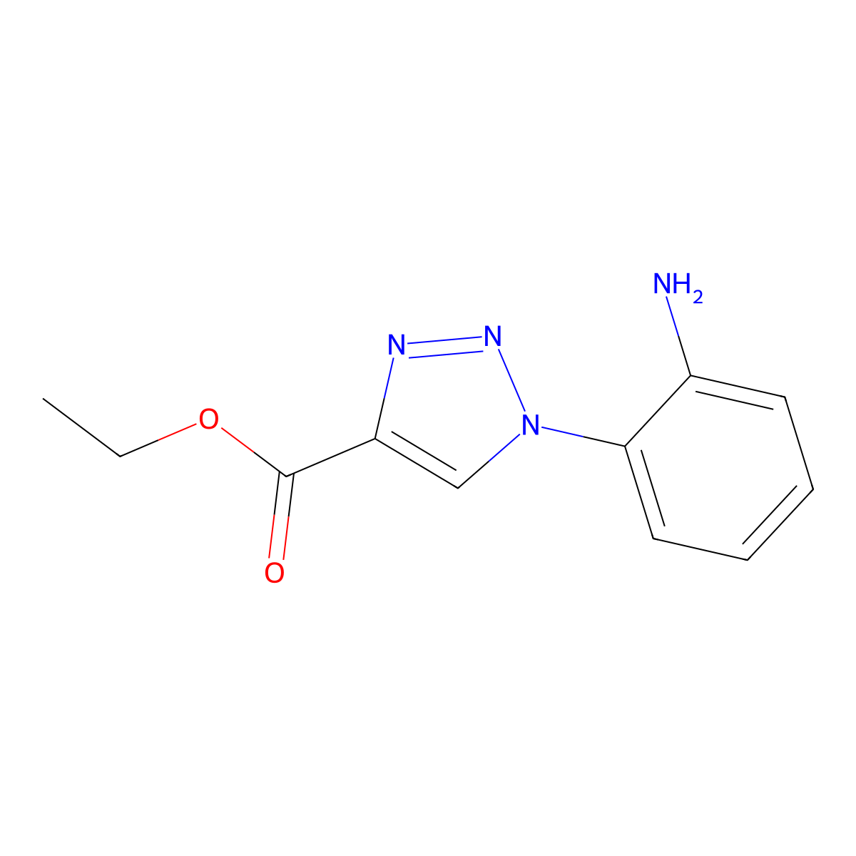 ethyl 1-(2-aminophenyl)-1H-1,2,3-triazole-4-carboxylate molecular structure, CAS 206976-56-9
