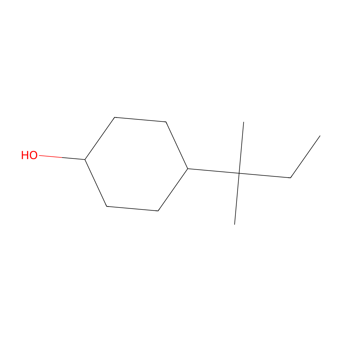 Cyclohexanol, 4-(1,1-dimethylpropyl)- molecular structure, CAS 20698-29-7