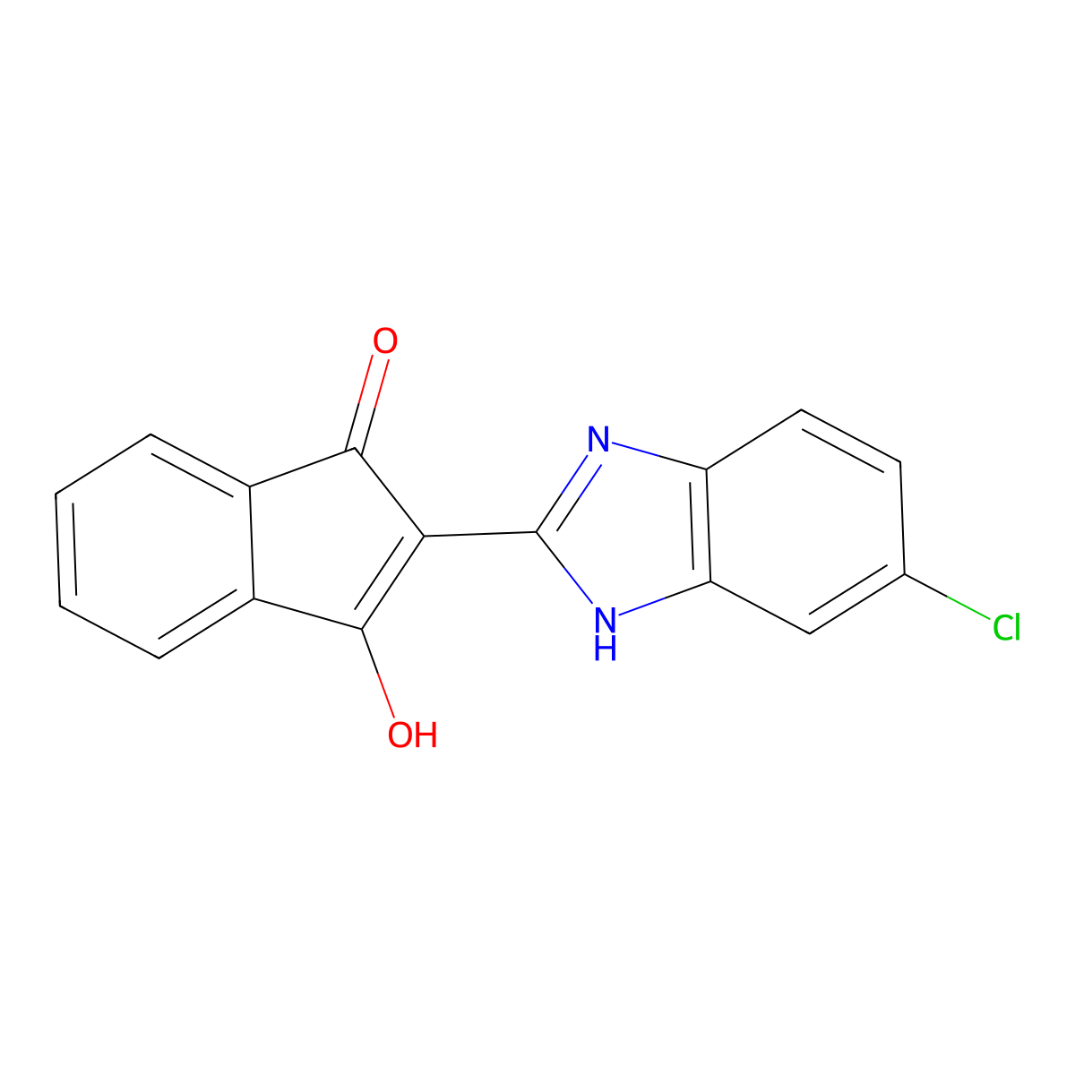 2-(6-Chlorobenzimidazol-2-YL)-3-hydroxyinden-1-one molecular structure, CAS 206982-85-6