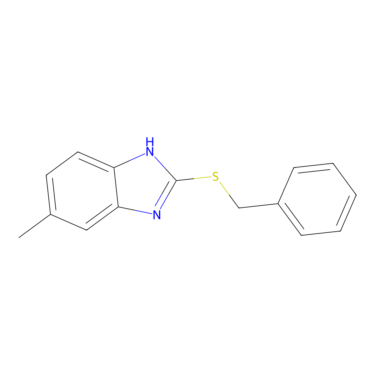 2-benzylsulfanyl-6-methyl-1H-benzimidazole molecular structure, CAS 206983-14-4
