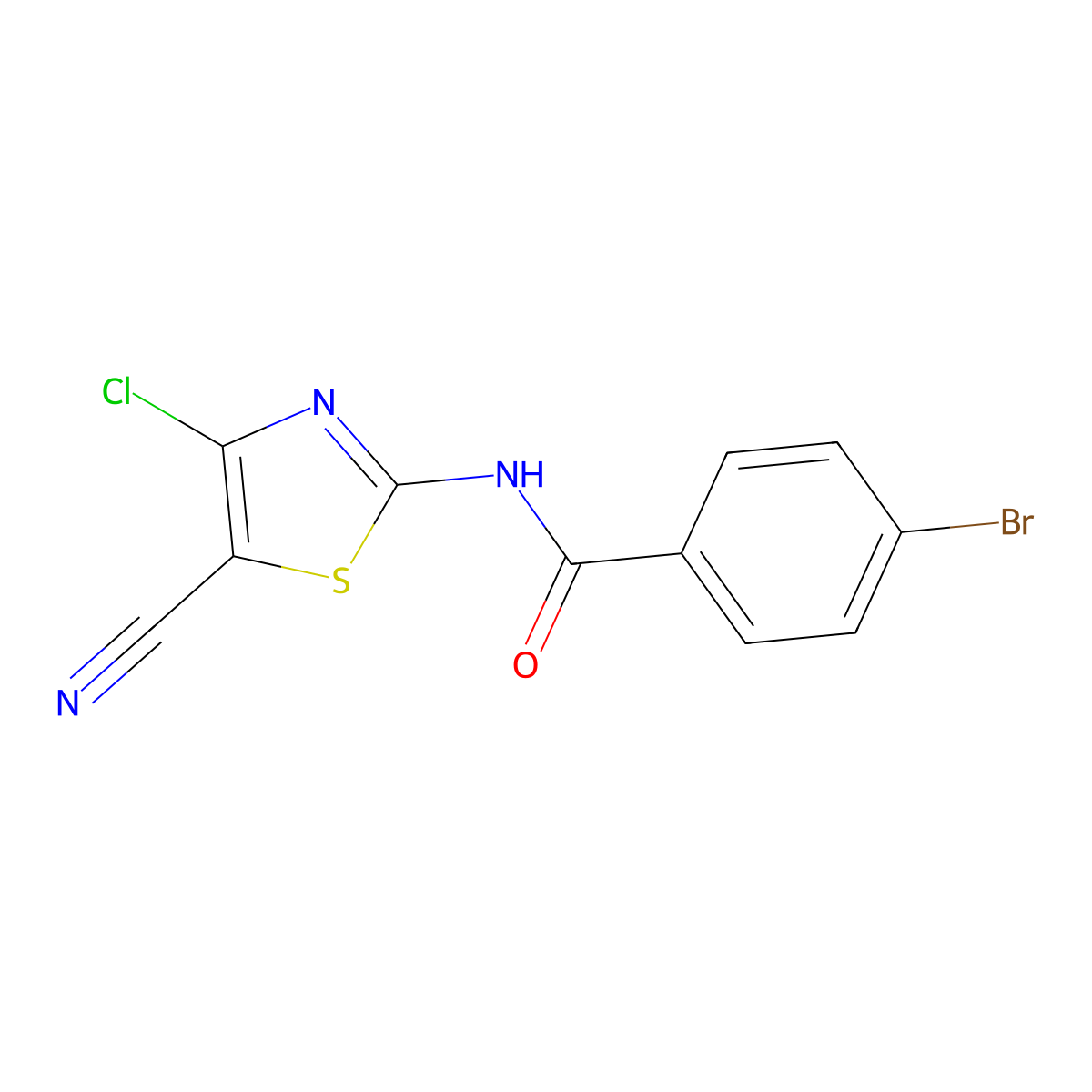4-bromo-N-(4-chloro-5-cyano-1,3-thiazol-2-yl)benzamide molecular structure, CAS 206983-15-5
