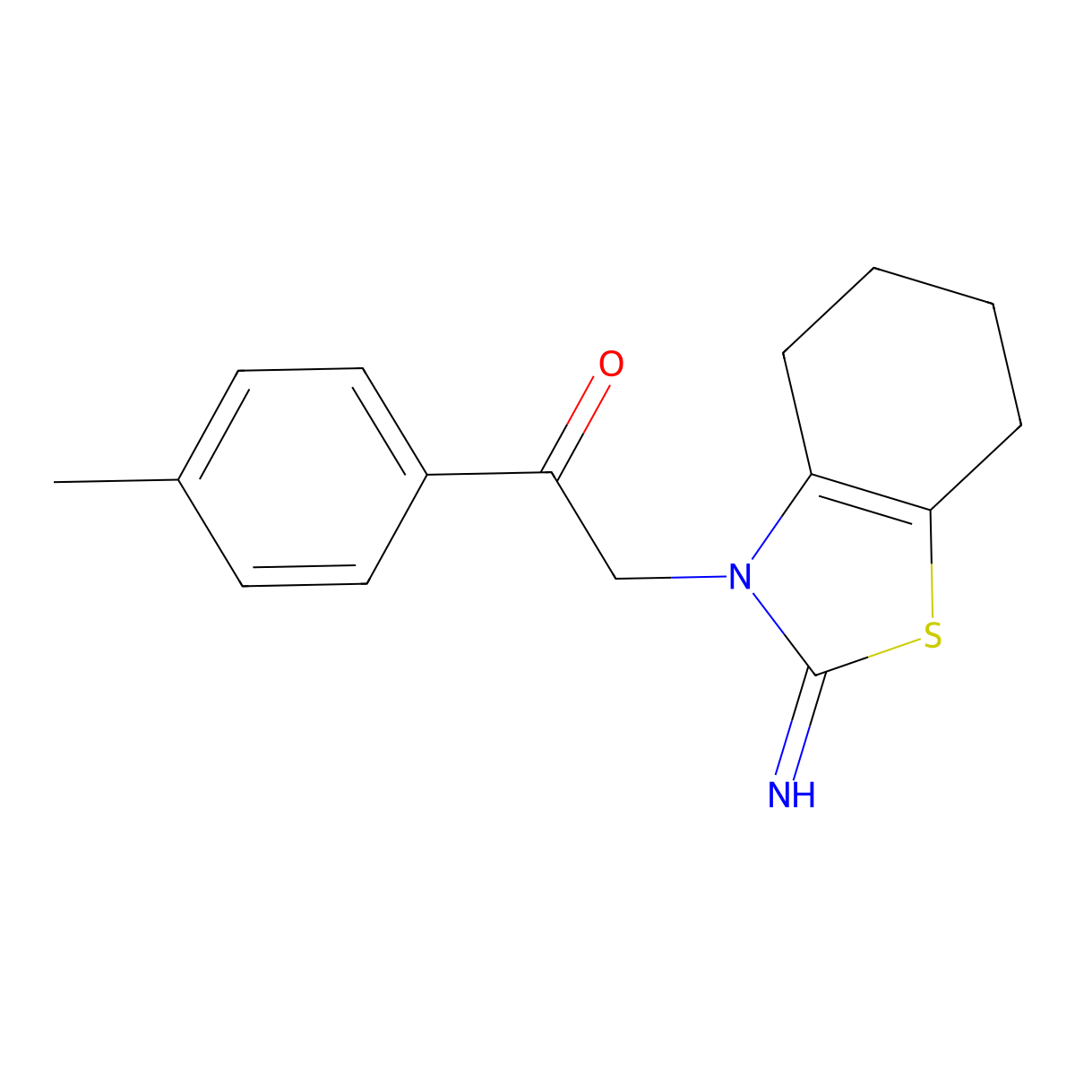 2-(2-Imino-4,5,6,7-tetrahydro-1,3-benzothiazol-3-yl)-1-(4-methylphenyl)ethanone molecular structure, CAS 206983-57-5