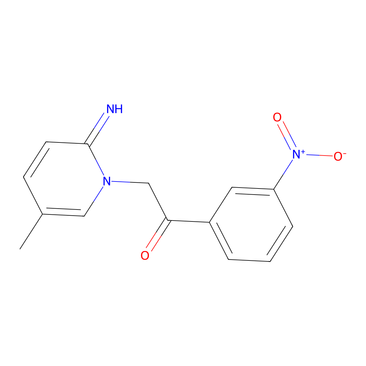 2-(2-Imino-5-methyl-1(2H)-pyridinyl)-1-(3-nitrophenyl)ethanone molecular structure, CAS 206983-58-6
