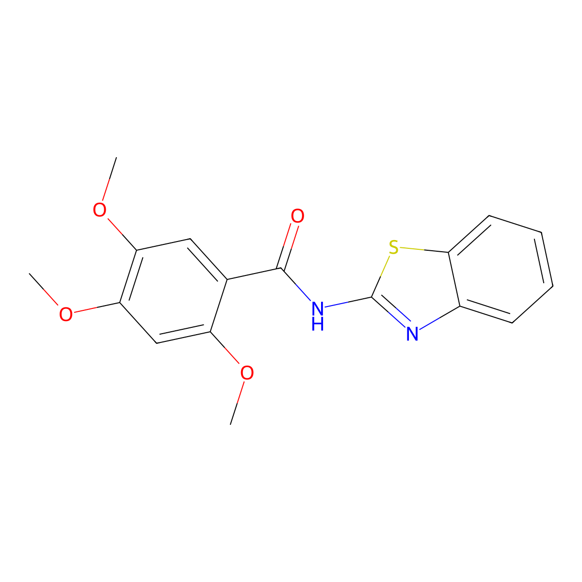 N-(1,3-benzothiazol-2-yl)-2,4,5-trimethoxybenzamide molecular structure, CAS 206983-64-4