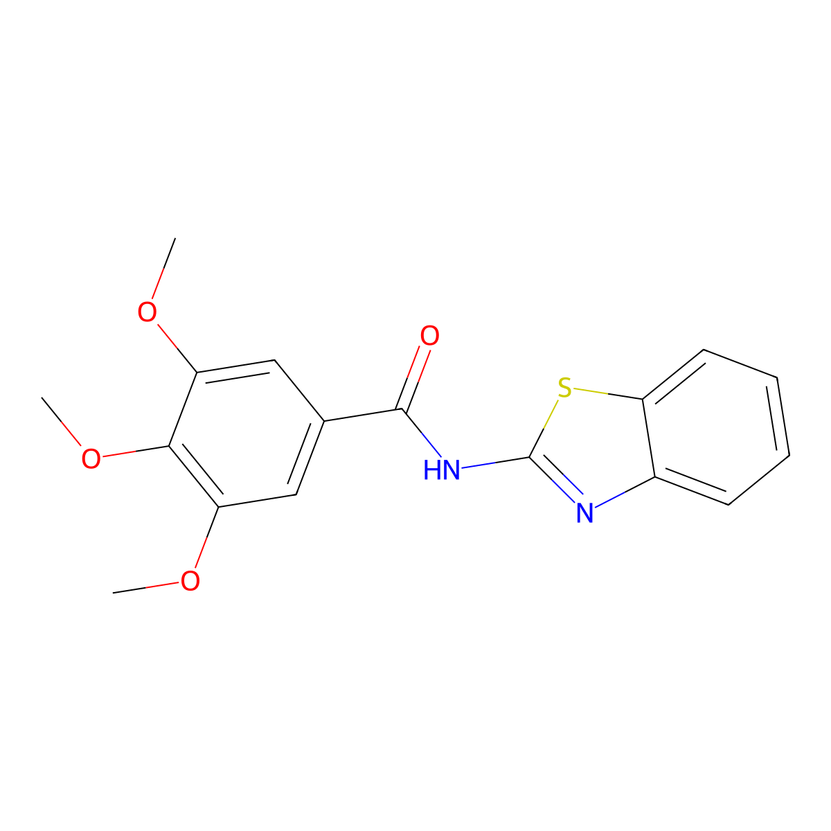 N-(1,3-Benzothiazol-2-YL)-3,4,5-trimethoxybenzamide molecular structure, CAS 206983-65-5