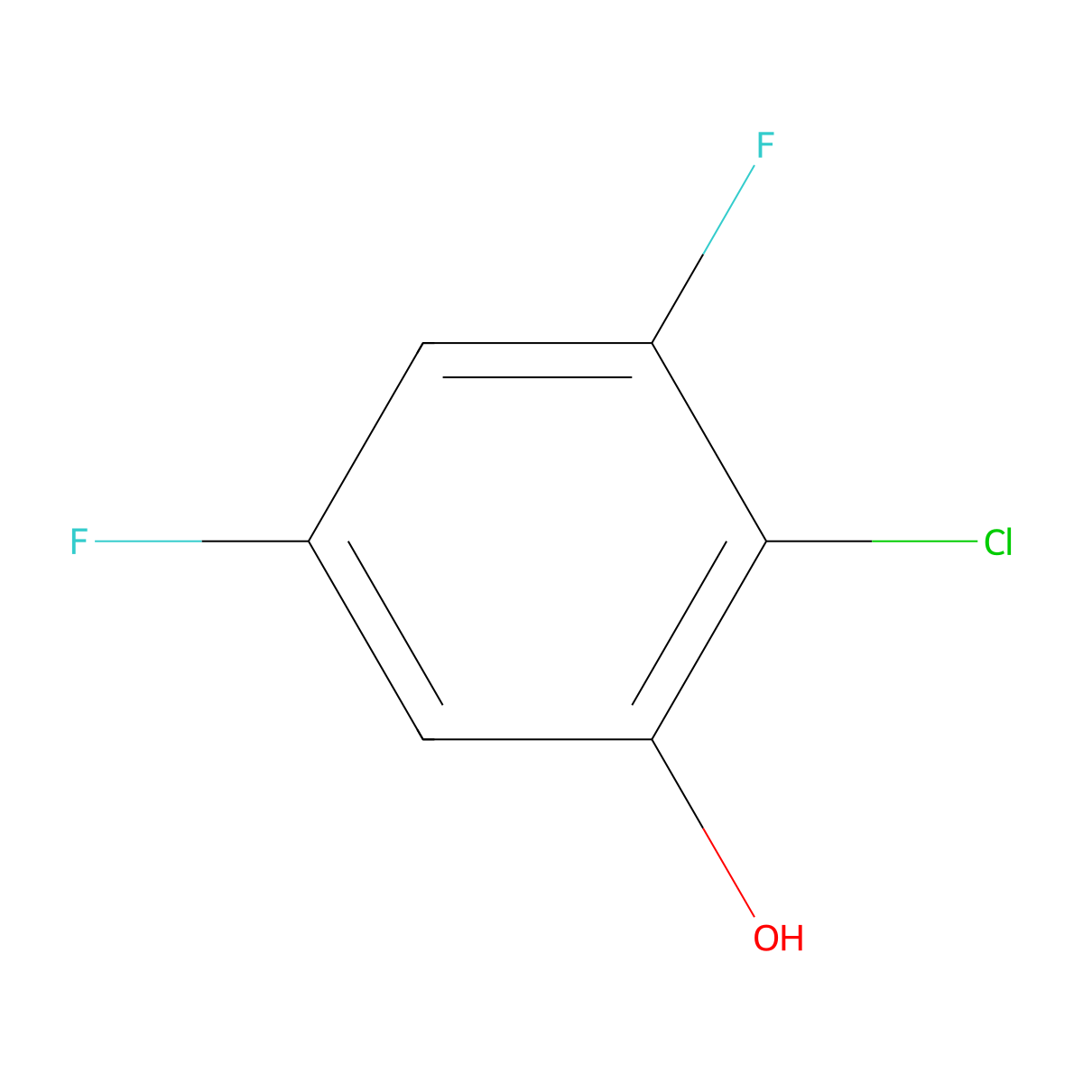 2-Chloro-3,5-difluorophenol molecular structure, CAS 206986-81-4