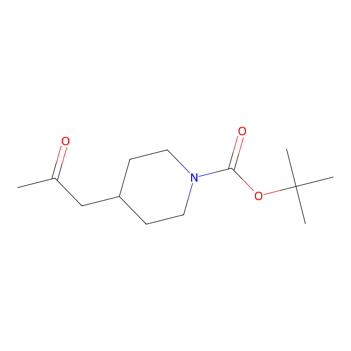 Tert-butyl 4-(2-oxopropyl)piperidine-1-carboxylate molecular structure, CAS 206989-54-0