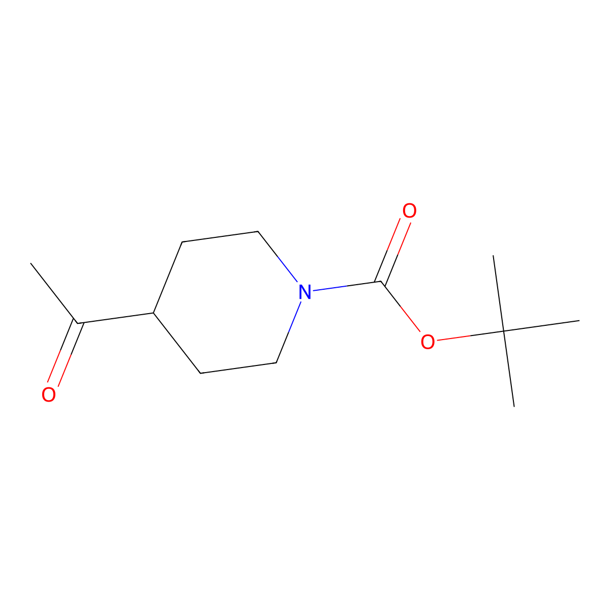 4-Acetyl-piperidine-1-carboxylic acid tert-butyl ester molecular structure, CAS 206989-61-9