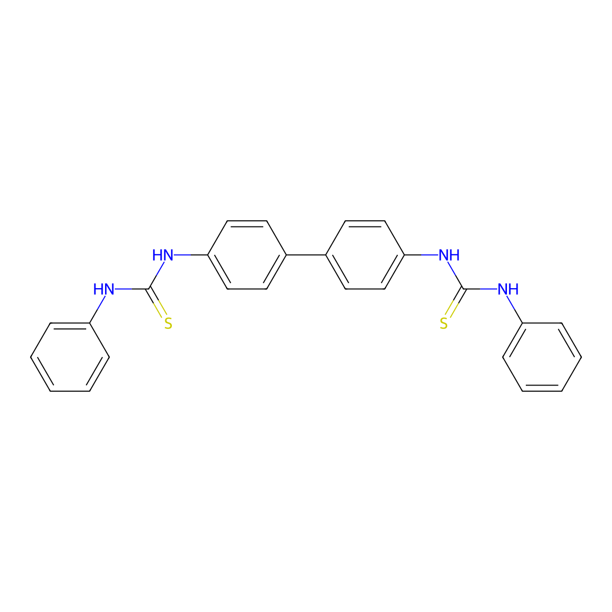 1,1'-Biphenyl-4,4'-diylbis[3-phenyl(thiourea)] molecular structure, CAS 206990-93-4