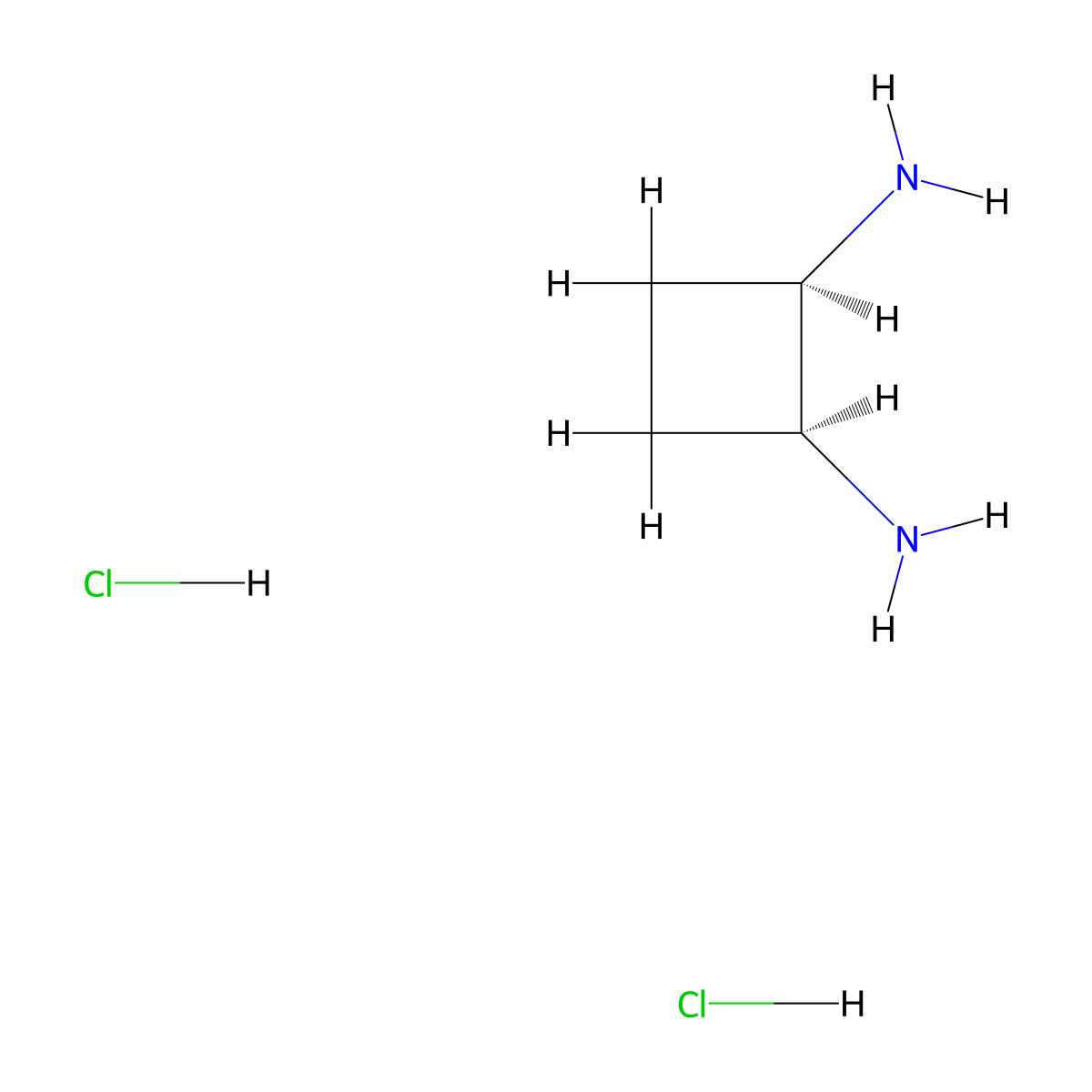 (1R,2S)-cyclobutane-1,2-diamine dihydrochloride molecular structure, CAS 206991-46-0