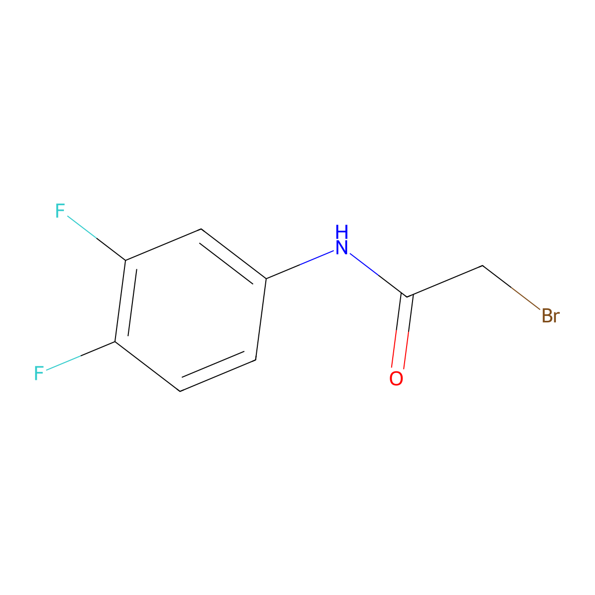2-bromo-N-(3,4-difluorophenyl)acetamide molecular structure, CAS 206993-29-5