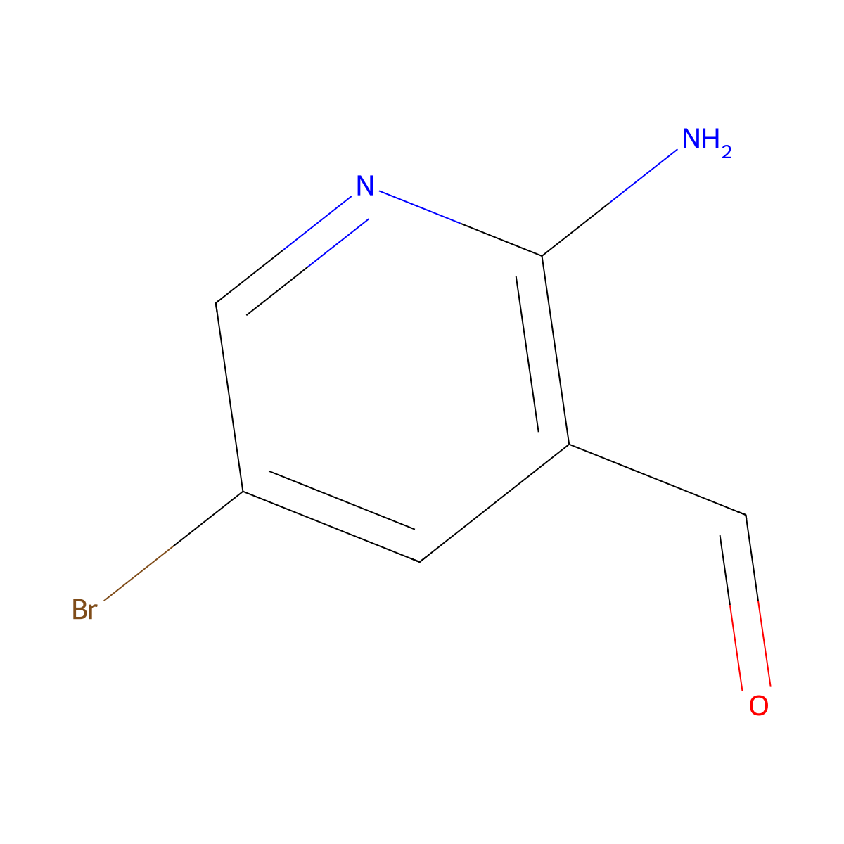 2-Amino-5-bromo-3-pyridinecarbaldehyde molecular structure, CAS 206997-15-1