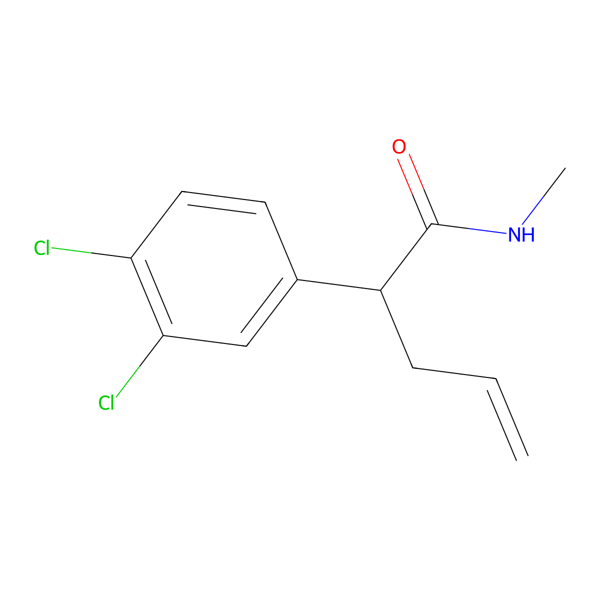 2-(3,4-Dichlorophenyl)-N-methylpent-4-enamide molecular structure, CAS 206997-68-4