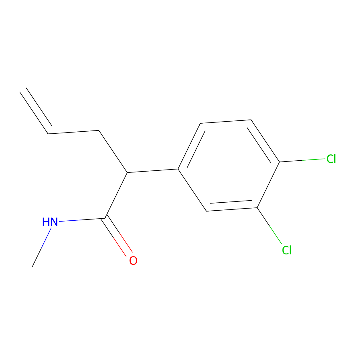 2-(3,4-Dichlorophenyl)-N-methylpent-4-enamide molecular structure, CAS 206997-68-4