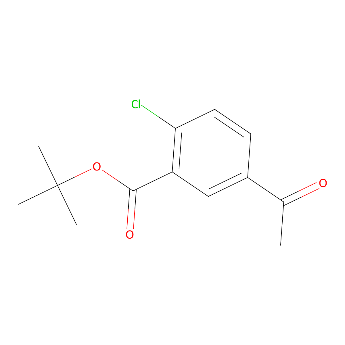 Tert-butyl 5-acetyl-2-chlorobenzoate molecular structure, CAS 2069985-59-5