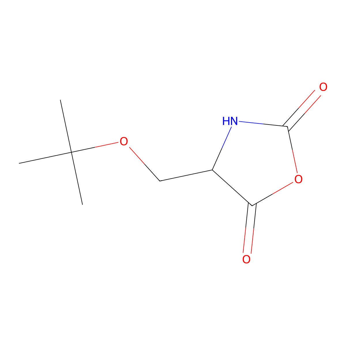 (4S)-4-[(2-methylpropan-2-yl)oxymethyl]-1,3-oxazolidine-2,5-dione molecular structure, CAS 20700-95-2