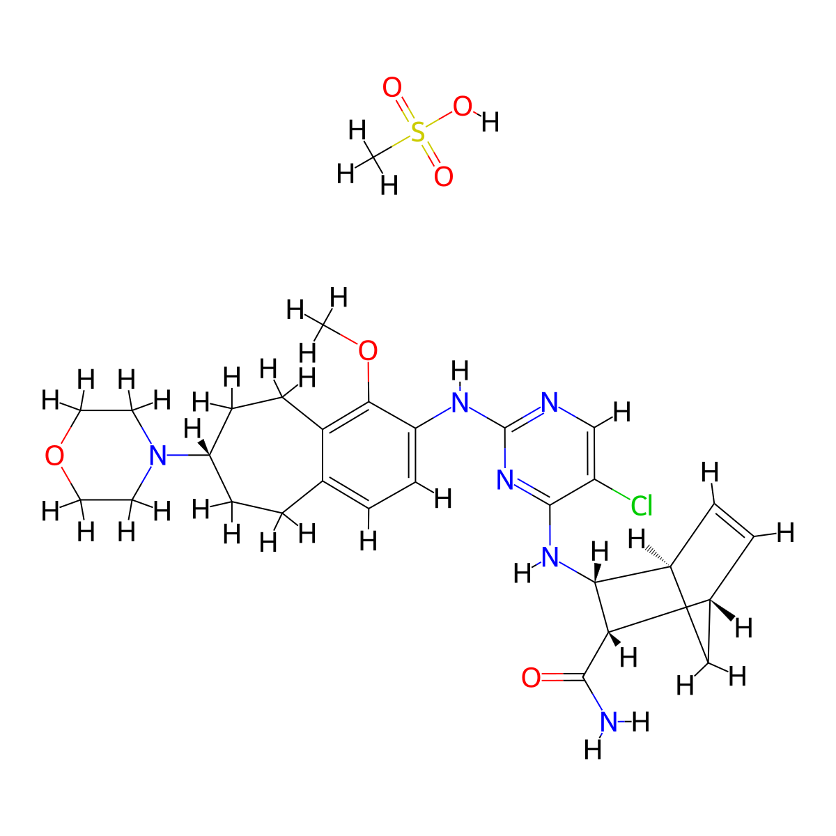 CEP-28122 mesylate salt molecular structure, CAS 2070009-30-0